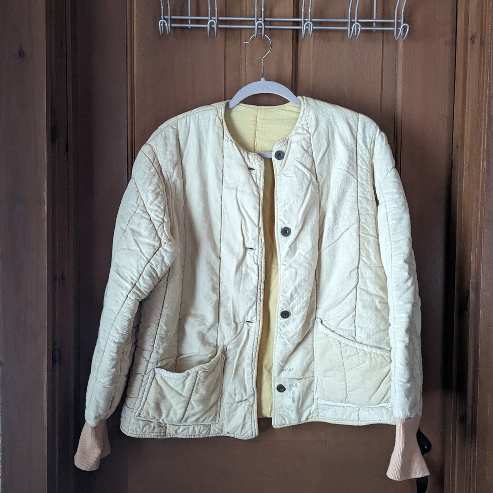 Vintage, stamped, one of a kind Czech military liner quilted jacket